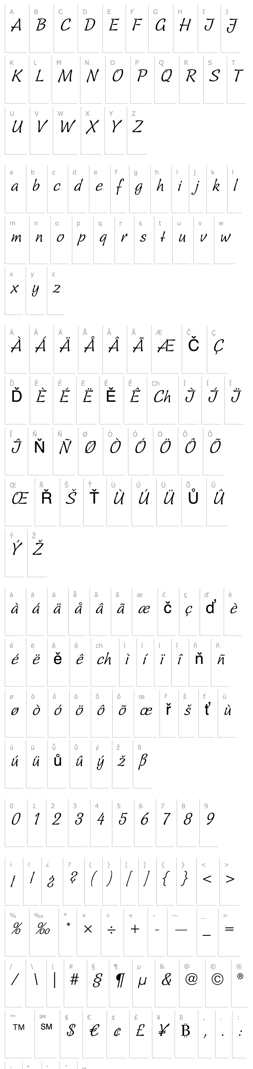 Přehled Linotype Sallwey Script