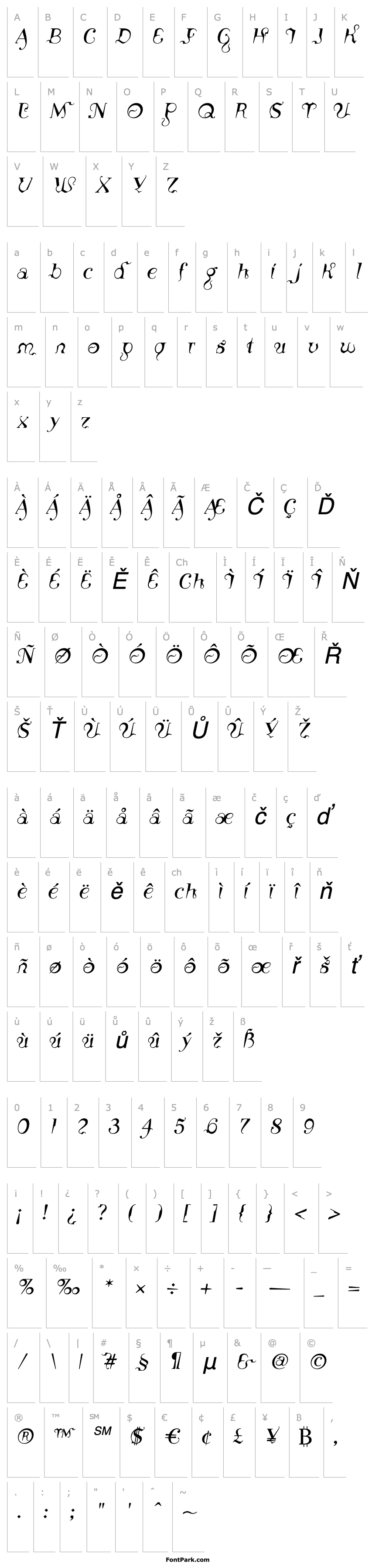 Overview Linotype Sicula Oblique