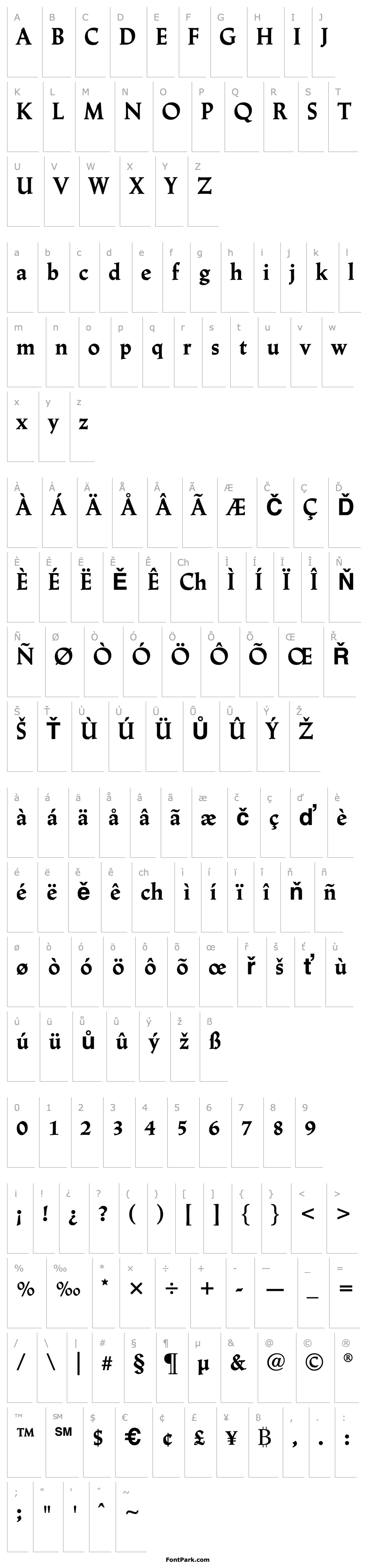 Overview Linotype Trajanus Bold