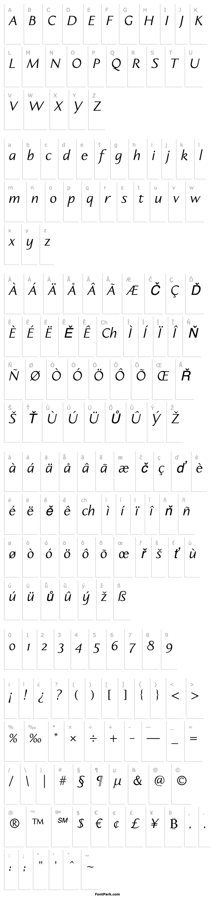 Overview LinotypeAperto Italic