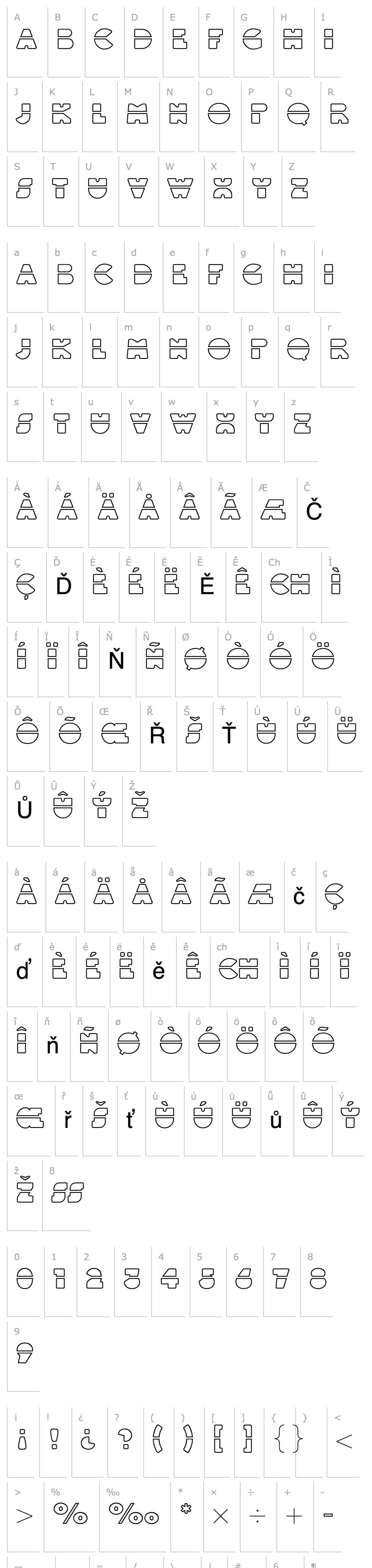 Overview LinotypeBlackWhiteOutLineLaser