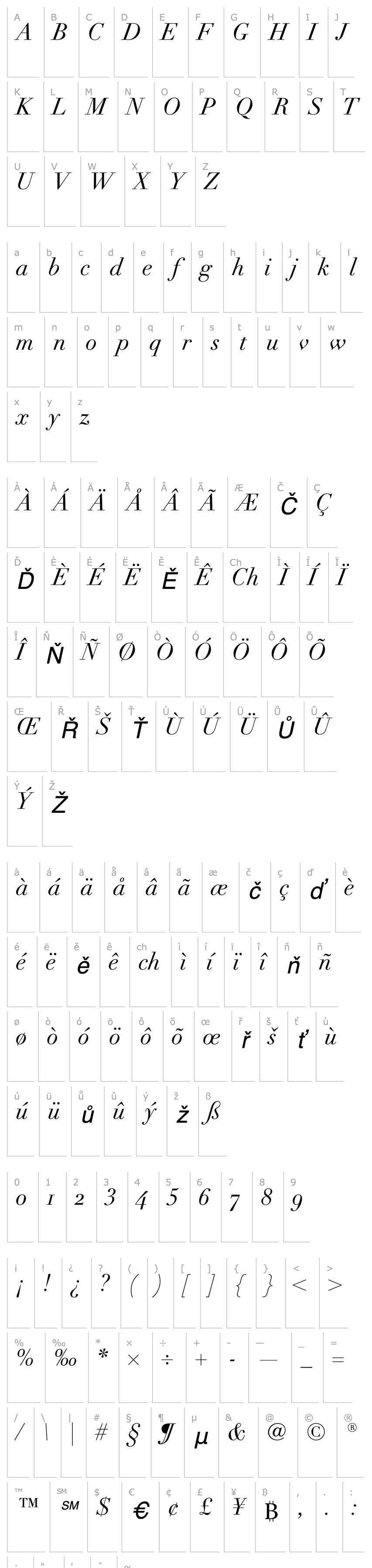 Přehled LinotypeDidotOldstyleFigures-Italic