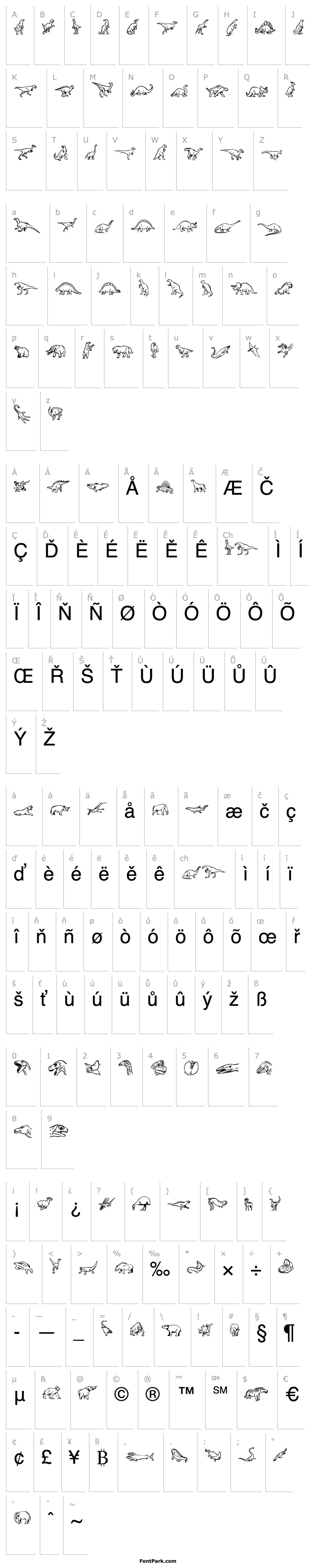 Přehled LinotypeDinosaures-Regular