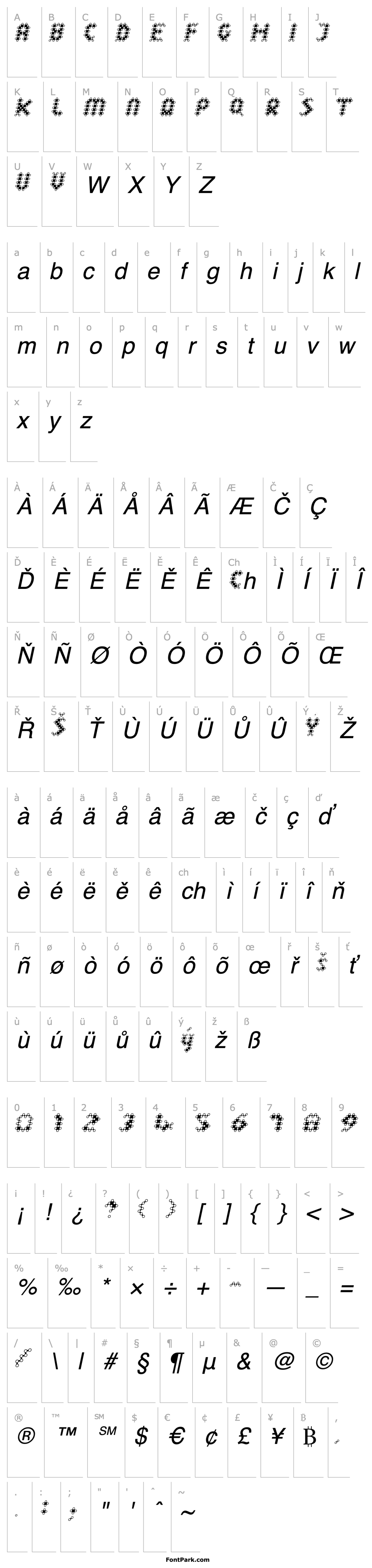 Přehled LinotypeDot-Italic