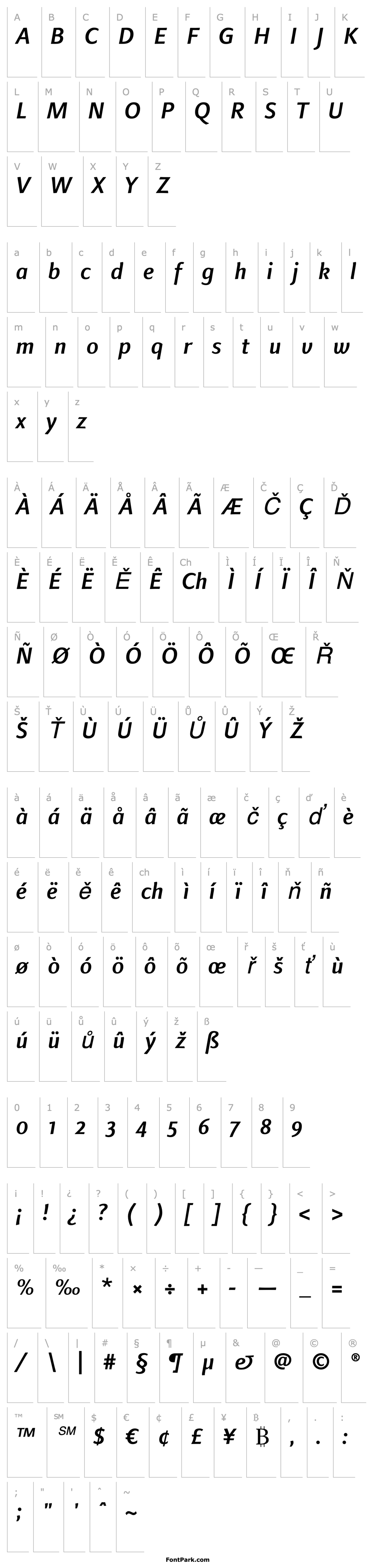 Přehled LinotypeFinneganOsF MediumItalic