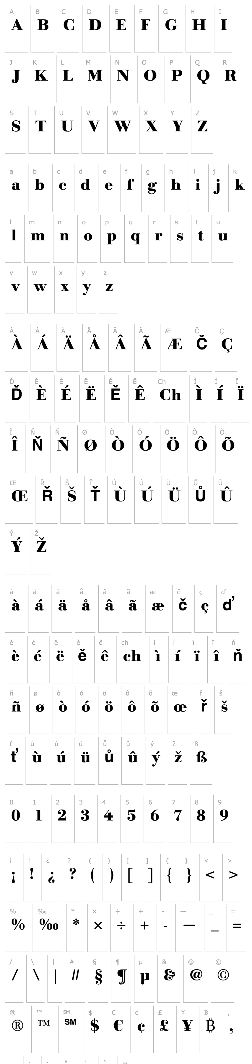 Overview LinotypeGianotten Heavy