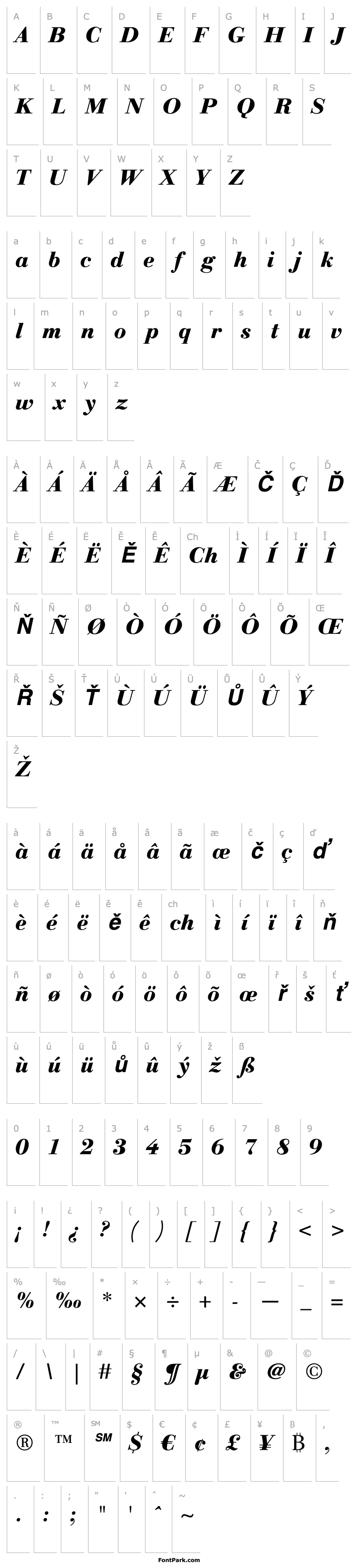 Přehled LinotypeGianotten HeavyItalic