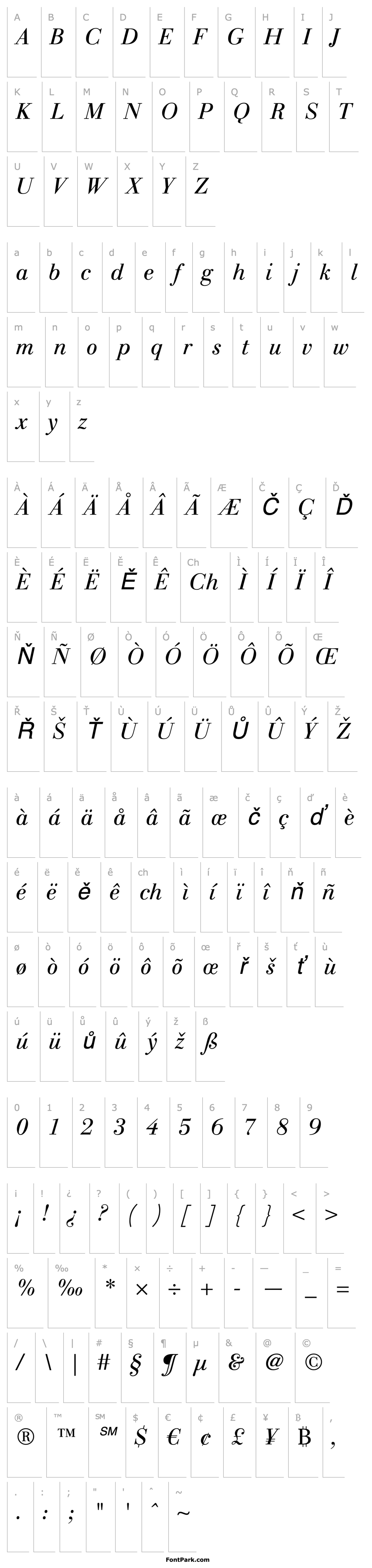 Overview LinotypeGianotten LightItalic