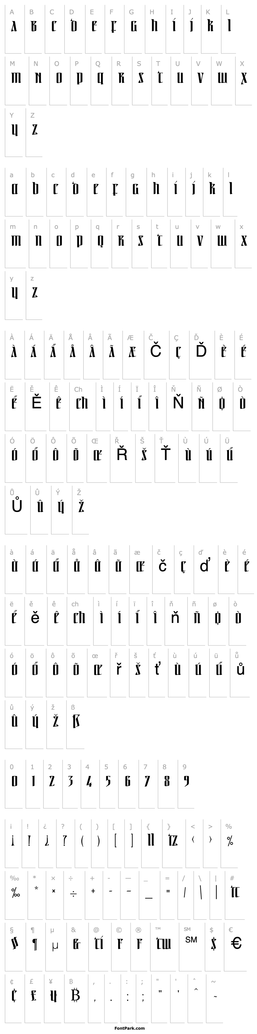 Overview LinotypeIrishText