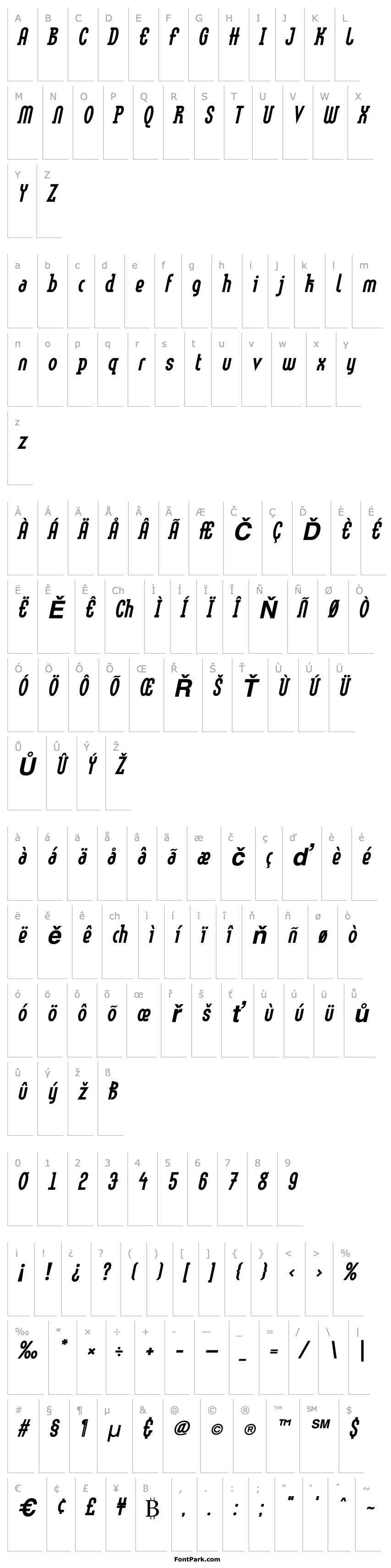 Přehled LinotypeMethod BoldOblique