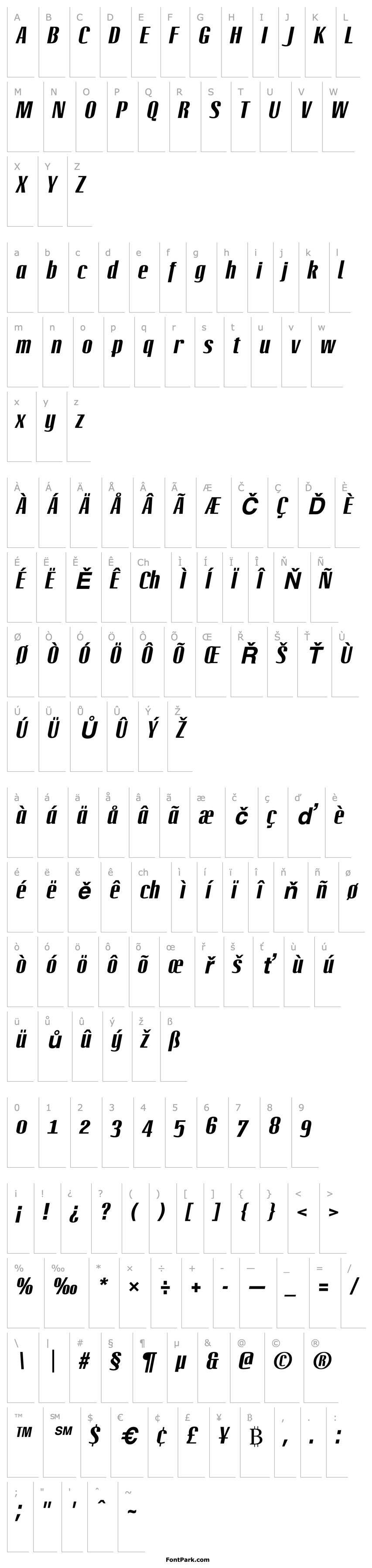 Přehled LinotypeOctane BoldItalic