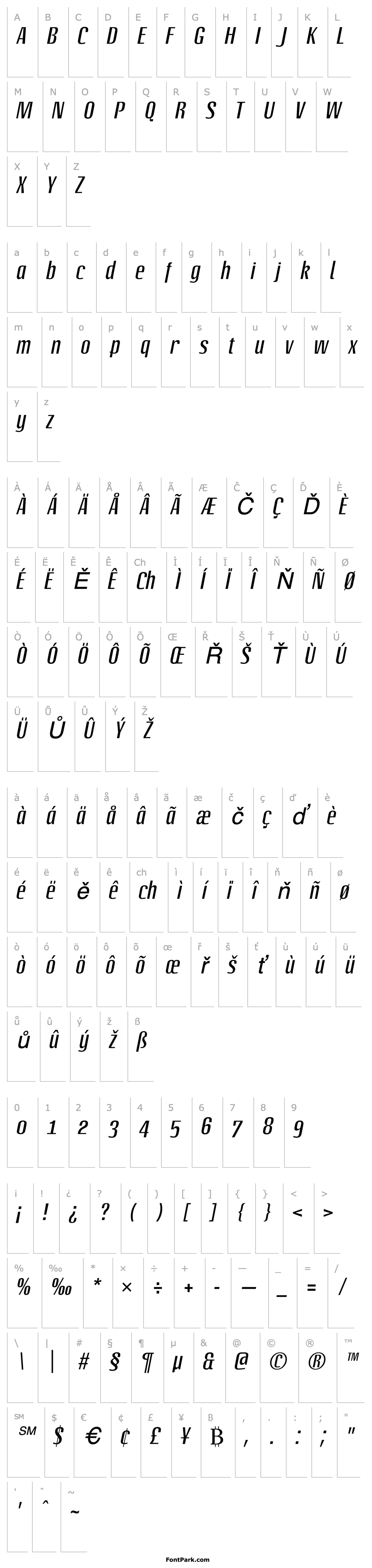 Přehled LinotypeOctane Italic