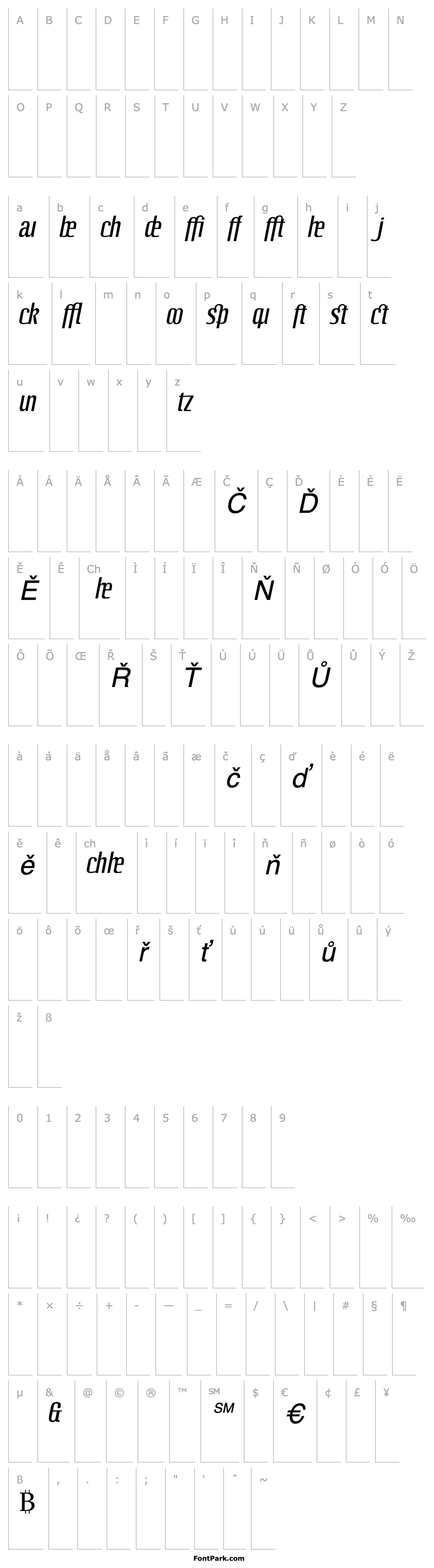 Přehled LinotypeOctane ItalicAdd