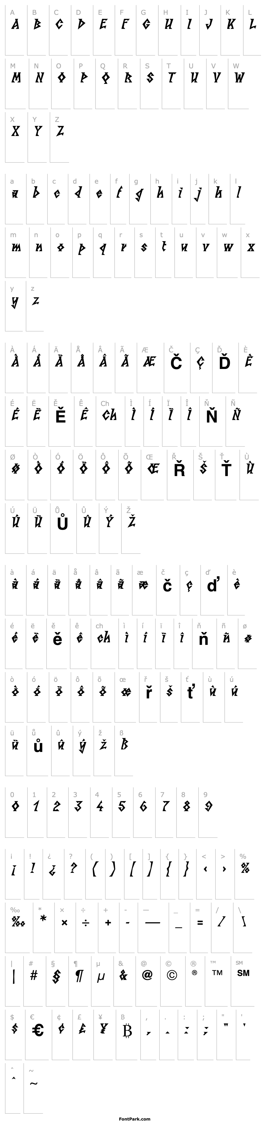 Přehled LinotypeSunburstEast Heavy