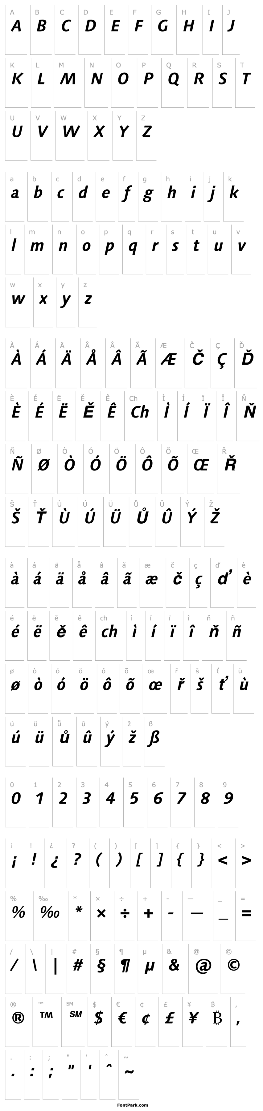 Overview LinotypeSyntax-BoldItalic