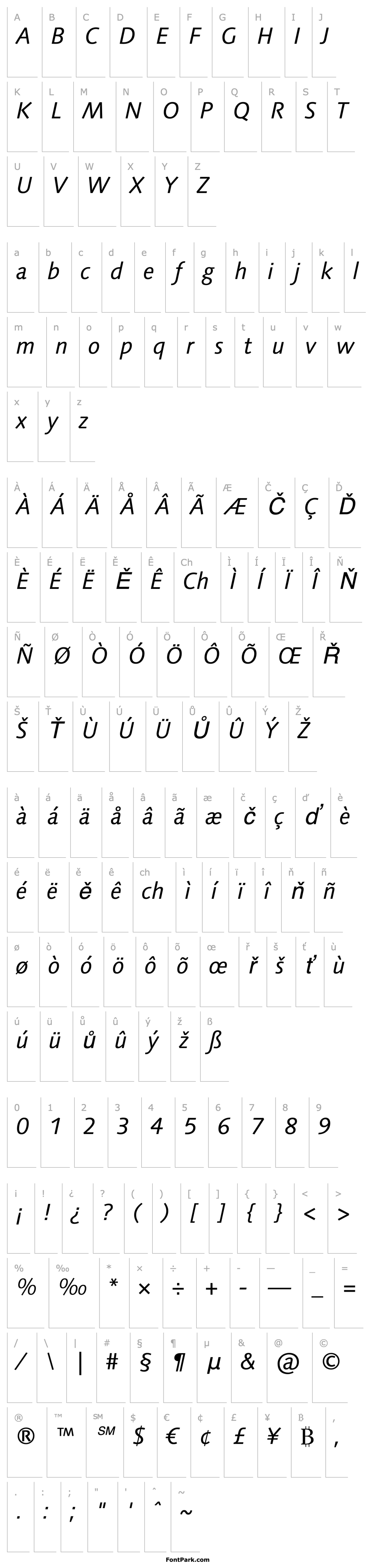 Přehled LinotypeSyntax-Italic