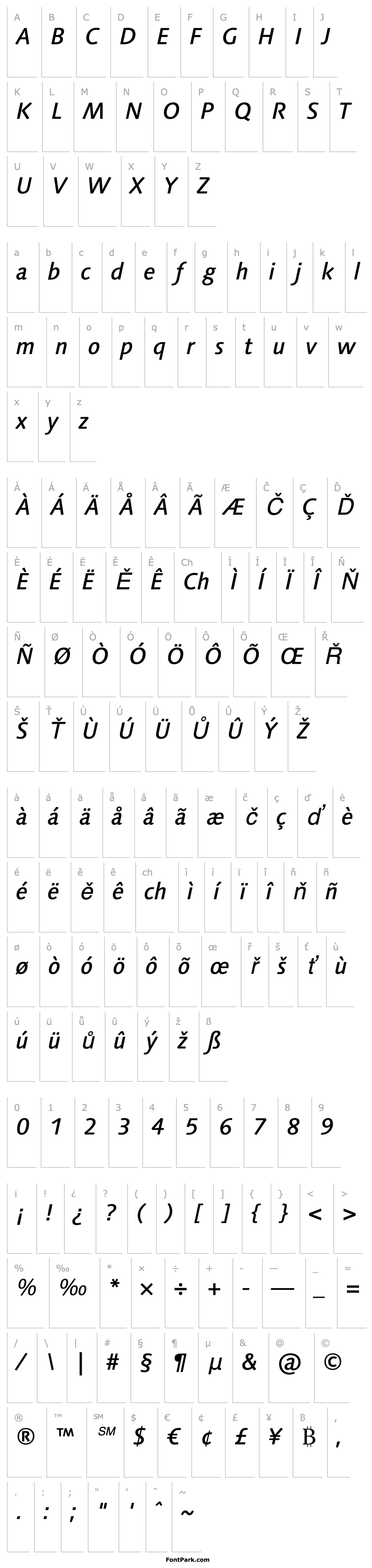 Přehled LinotypeSyntax-MediumItalic