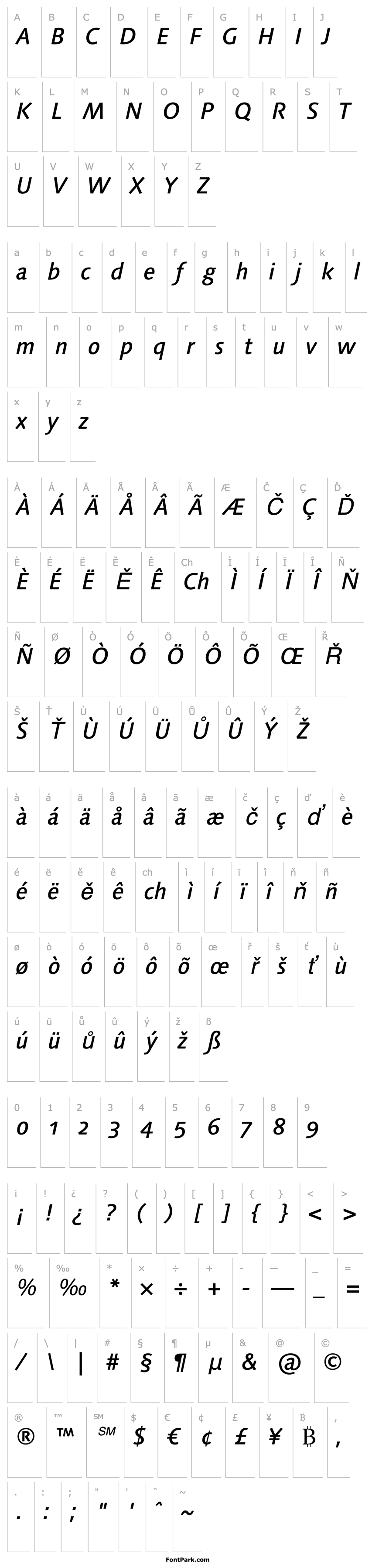 Přehled LinotypeSyntaxOsF-MediumIt