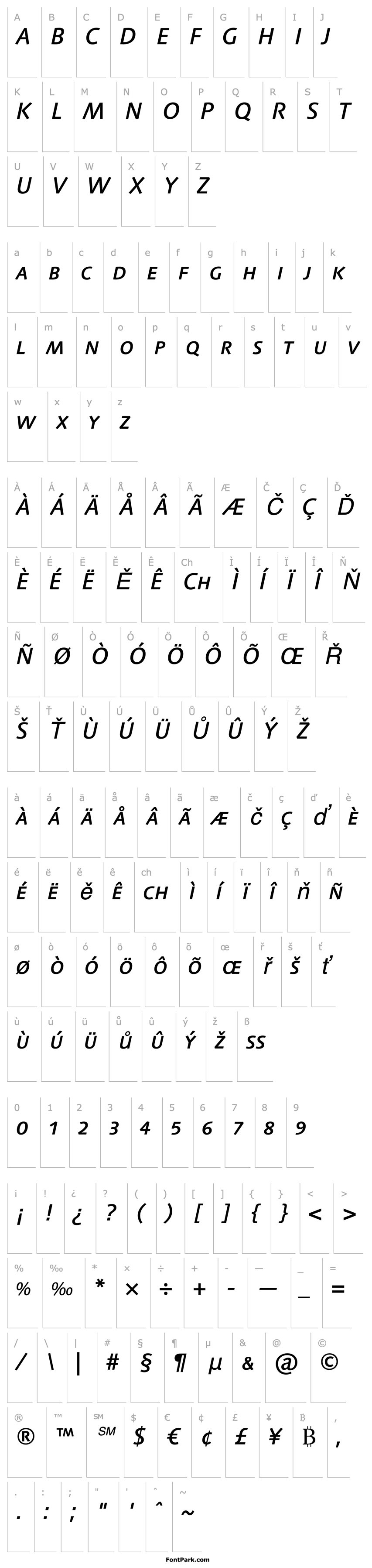 Přehled LinotypeSyntaxSC-MediumIt