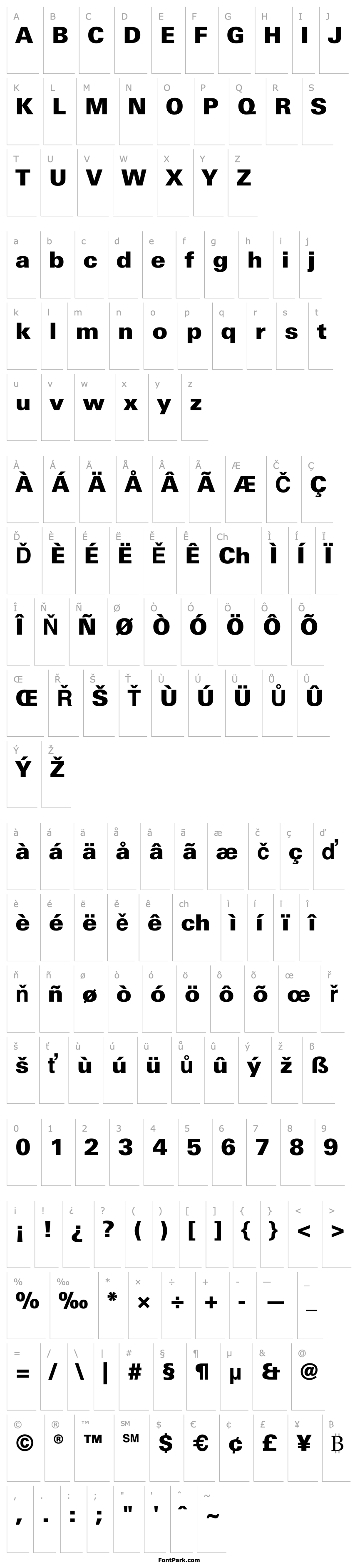 Přehled LinotypeUnivers-BasicBlack