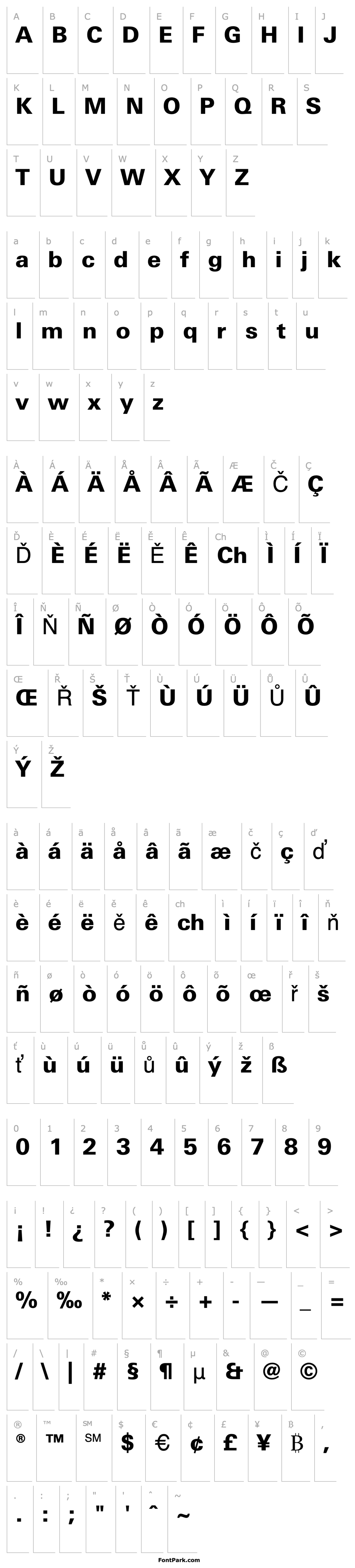 Overview LinotypeUnivers-BasicHeavy