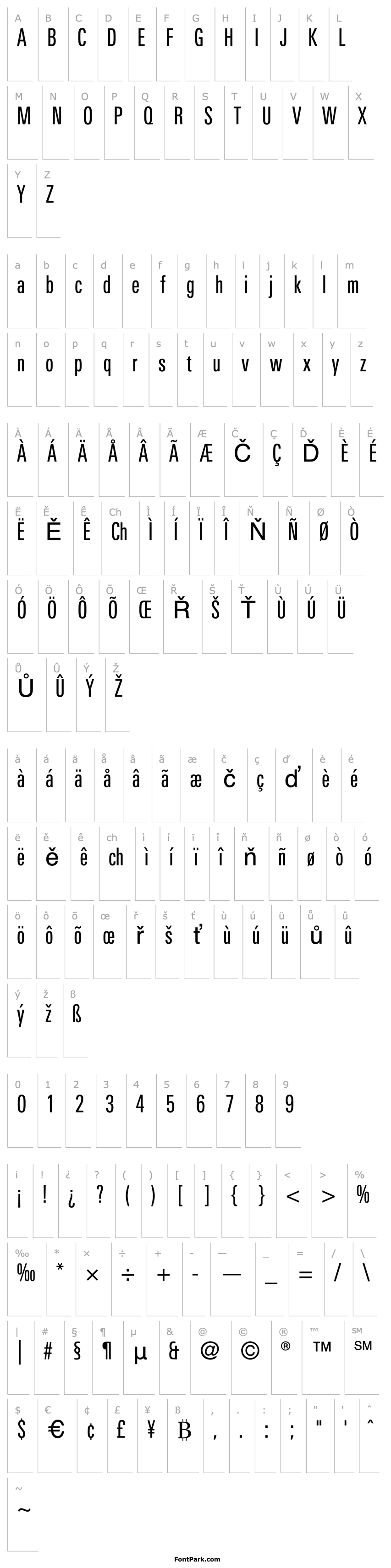 Přehled LinotypeUnivers-CompRegular