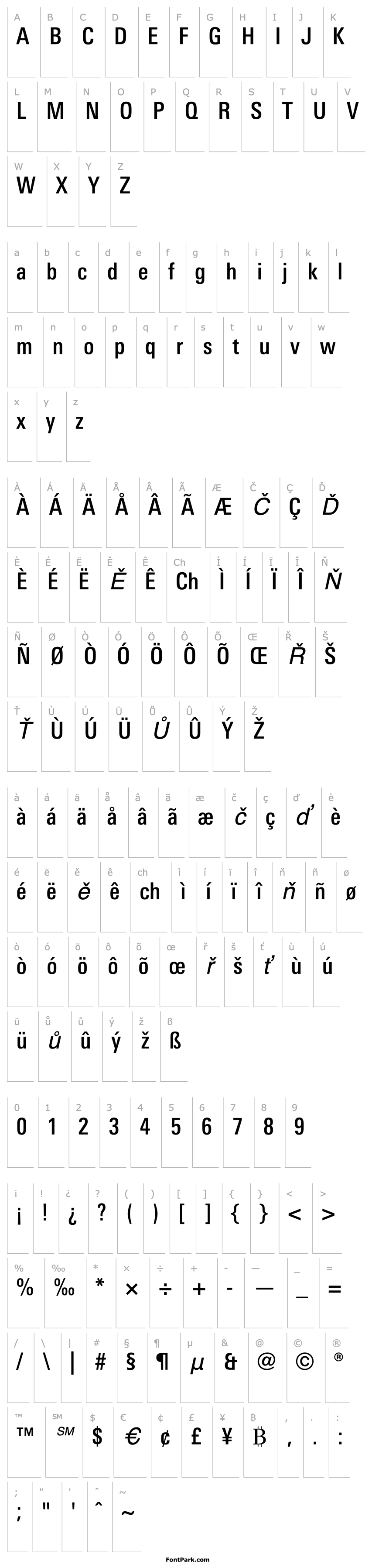 Overview LinotypeUnivers-CondMedium