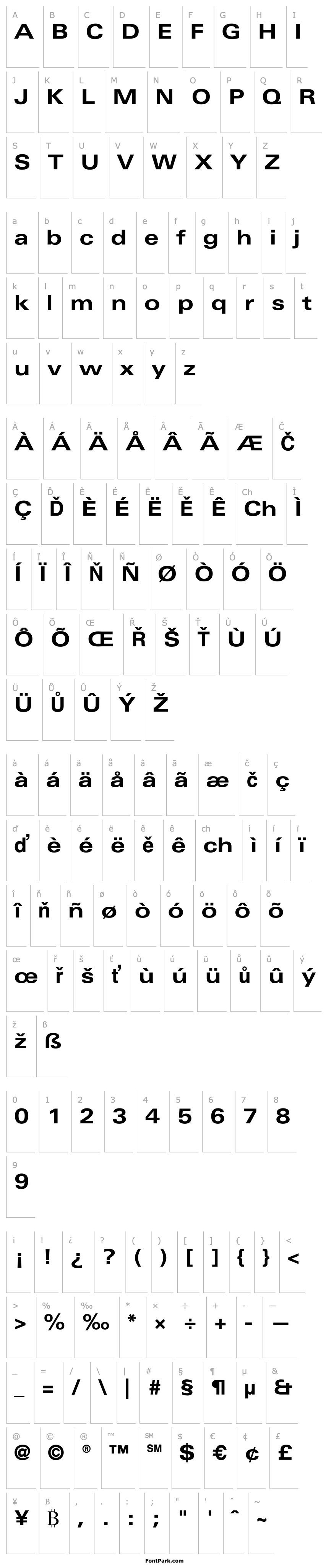 Přehled LinotypeUnivers-ExtdBold