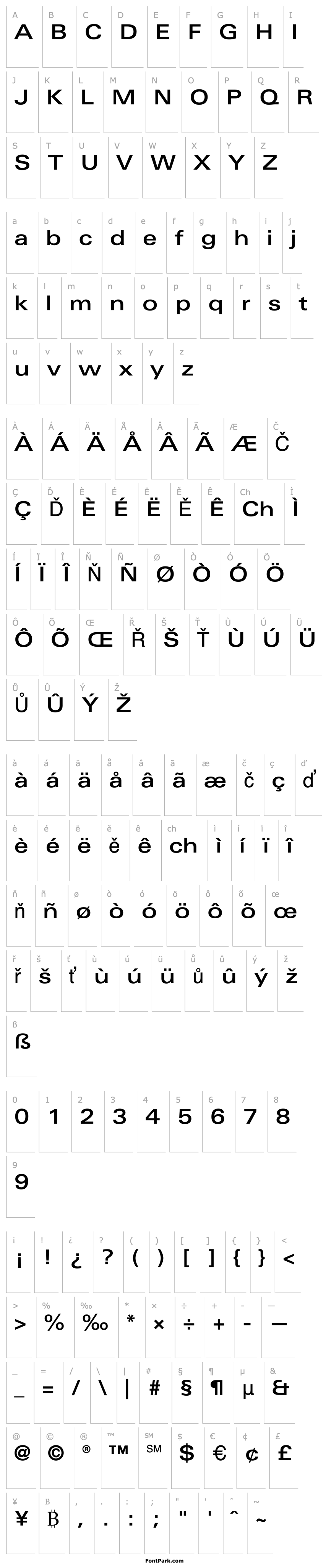 Přehled LinotypeUnivers-ExtdMedium