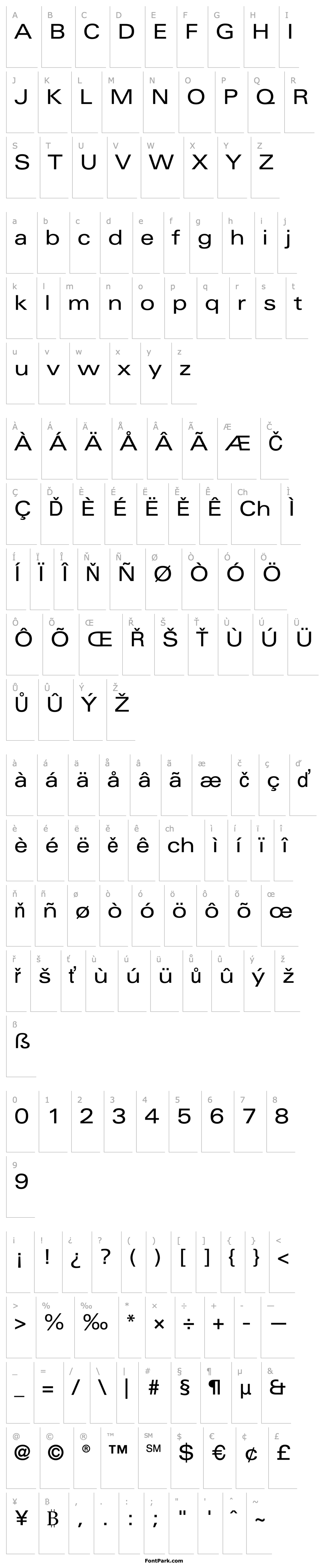 Přehled LinotypeUnivers-ExtdRegular