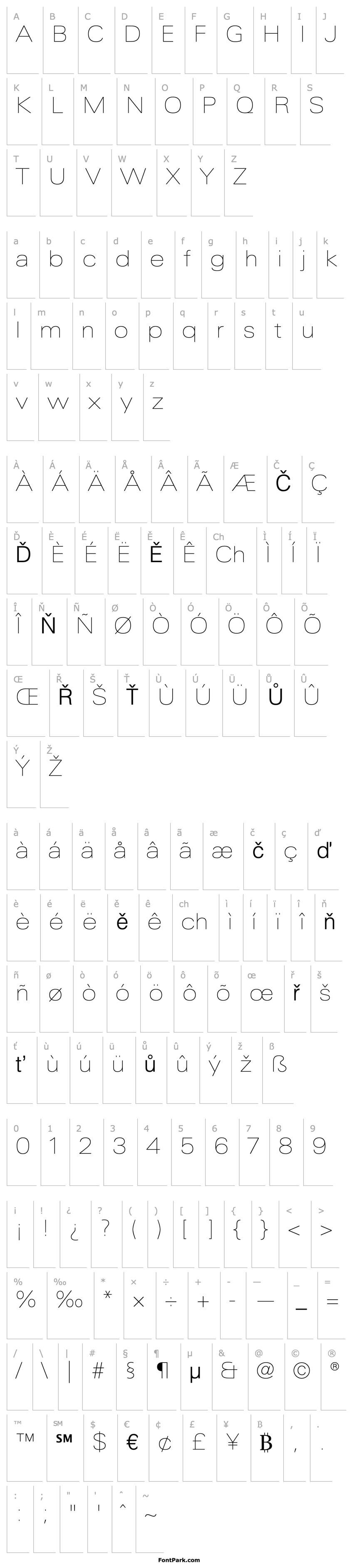 Overview LinotypeUnivers-ExtdUltraLight