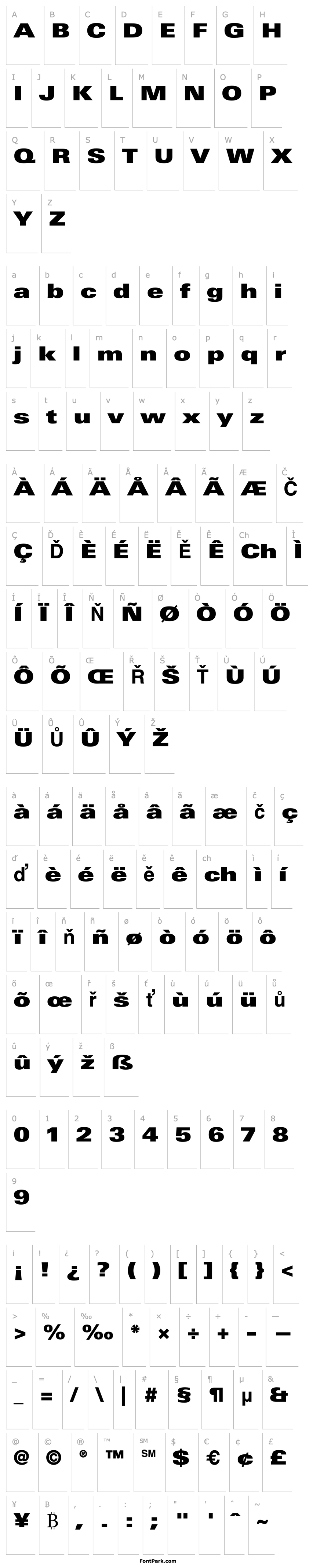 Overview LinotypeUnivers-ExtdXBlack