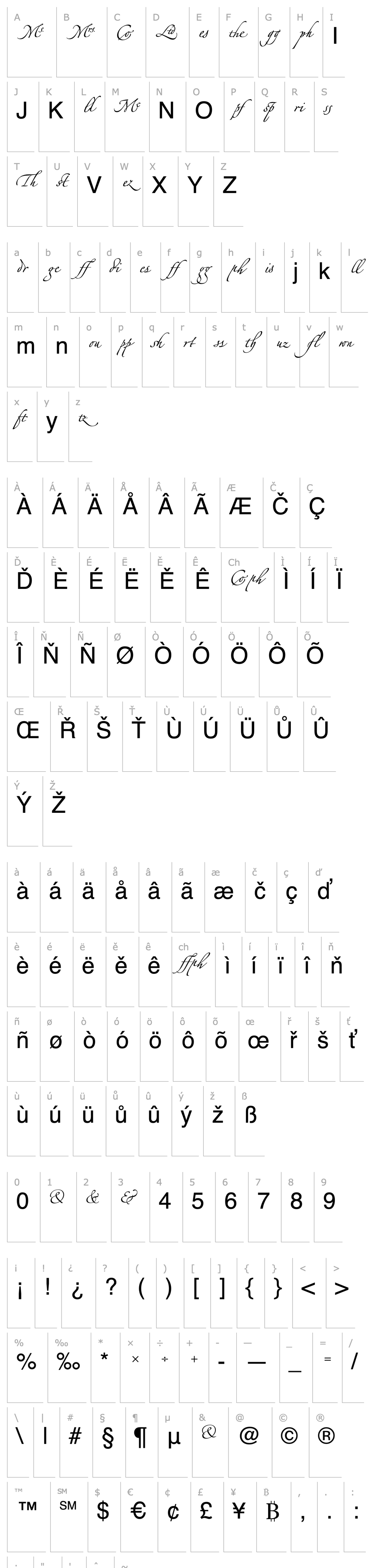 Overview LinotypeZapfino Ligature