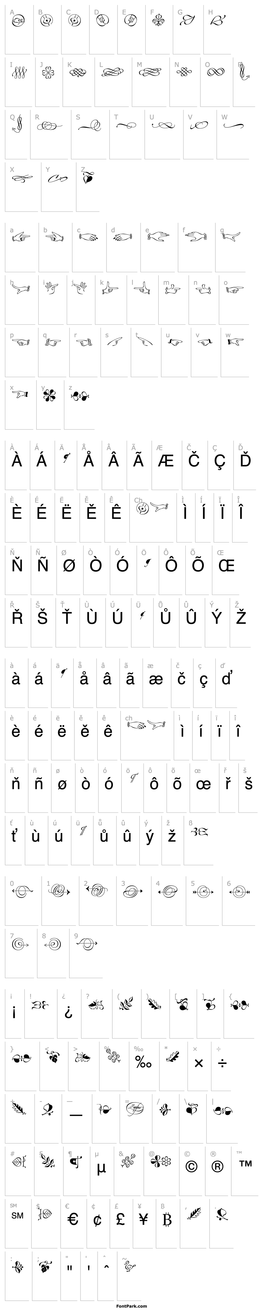 Overview LinotypeZapfino Ornaments