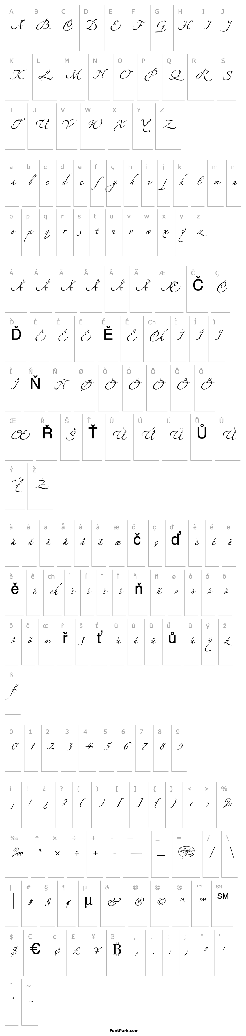 Přehled LinotypeZapfino Three