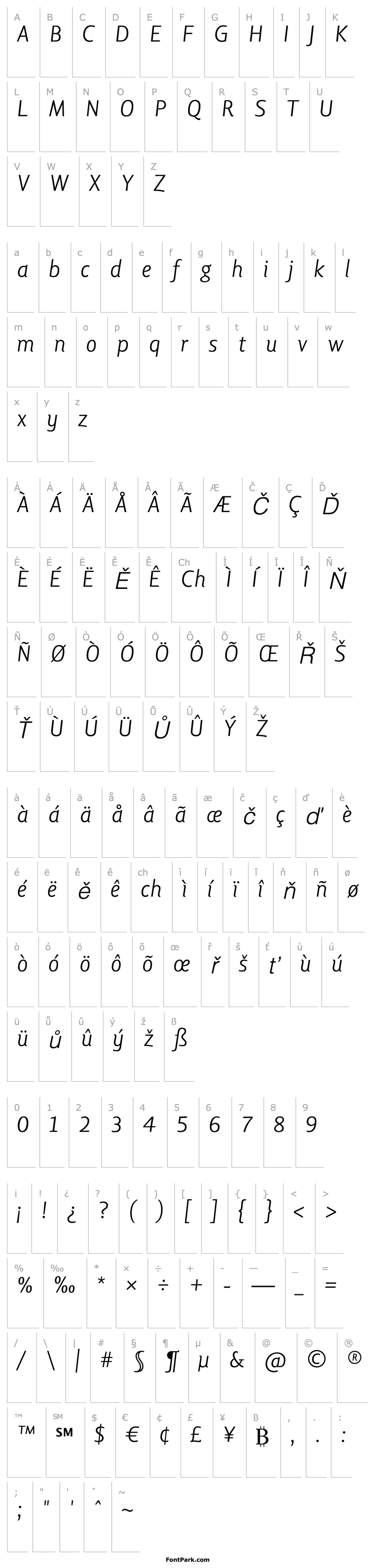 Overview LisboaLFLight-Italic