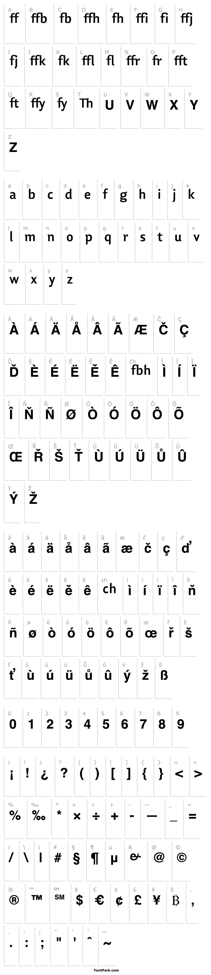 Overview LisboaLigatures-Bold