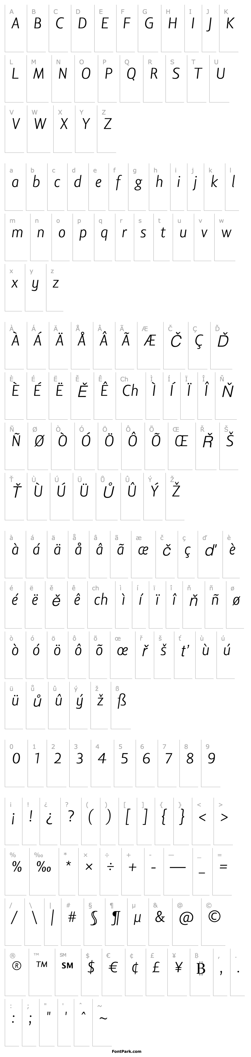 Overview LisboaSansLFLight-Italic