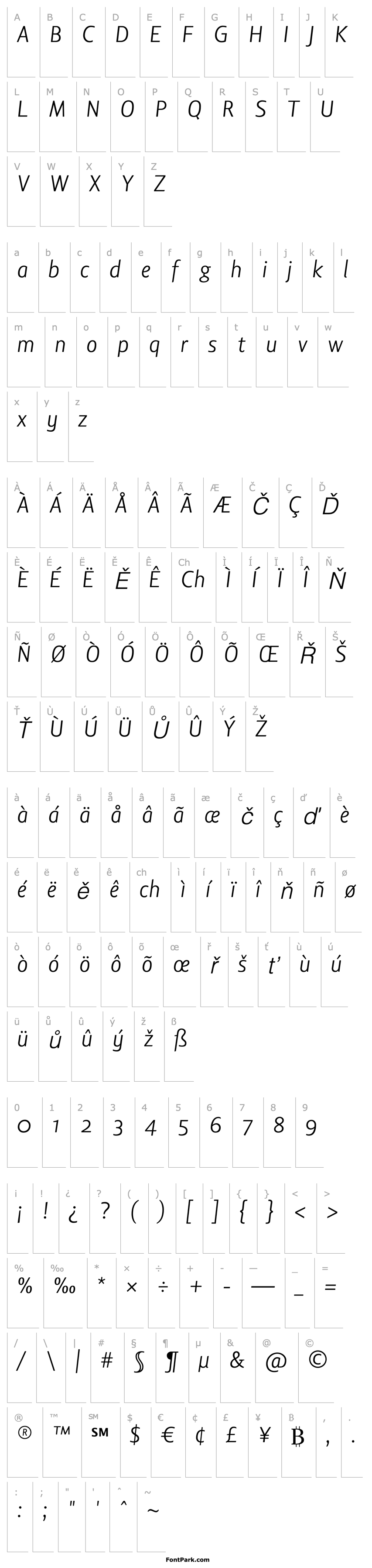 Přehled LisboaSansOSFLight-Italic