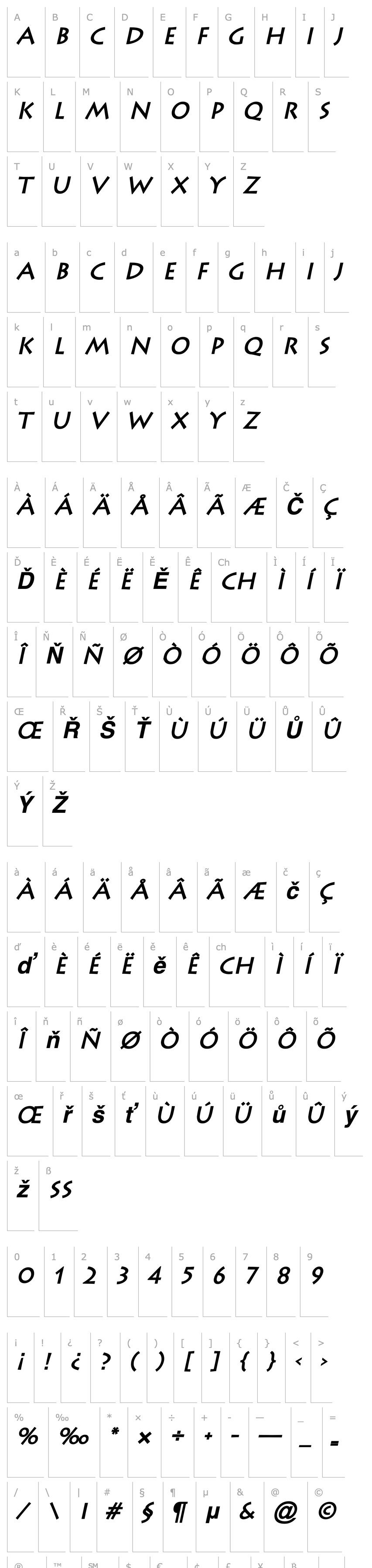 Overview Liste Bold Italic