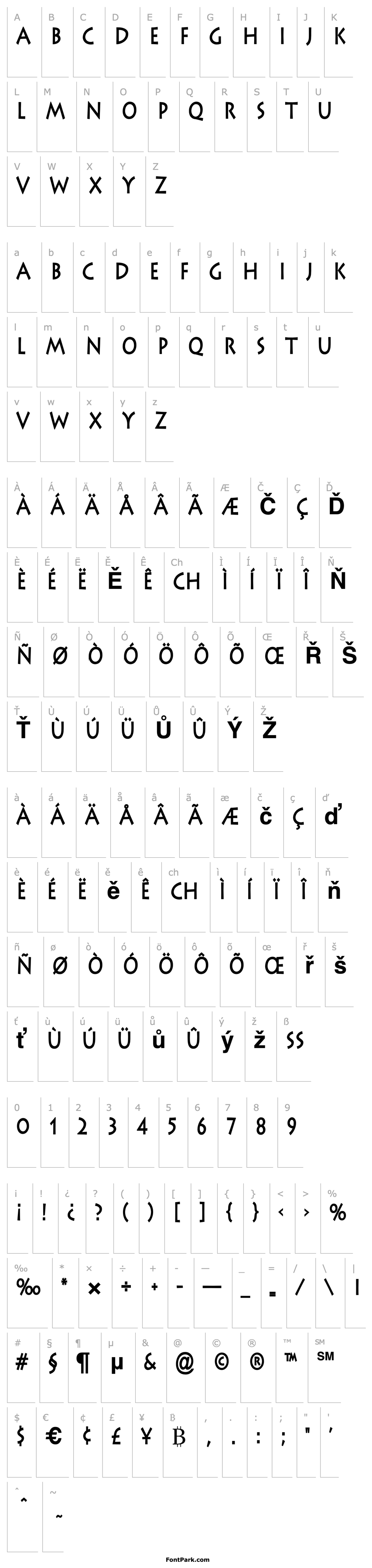 Přehled Liste Condensed Bold