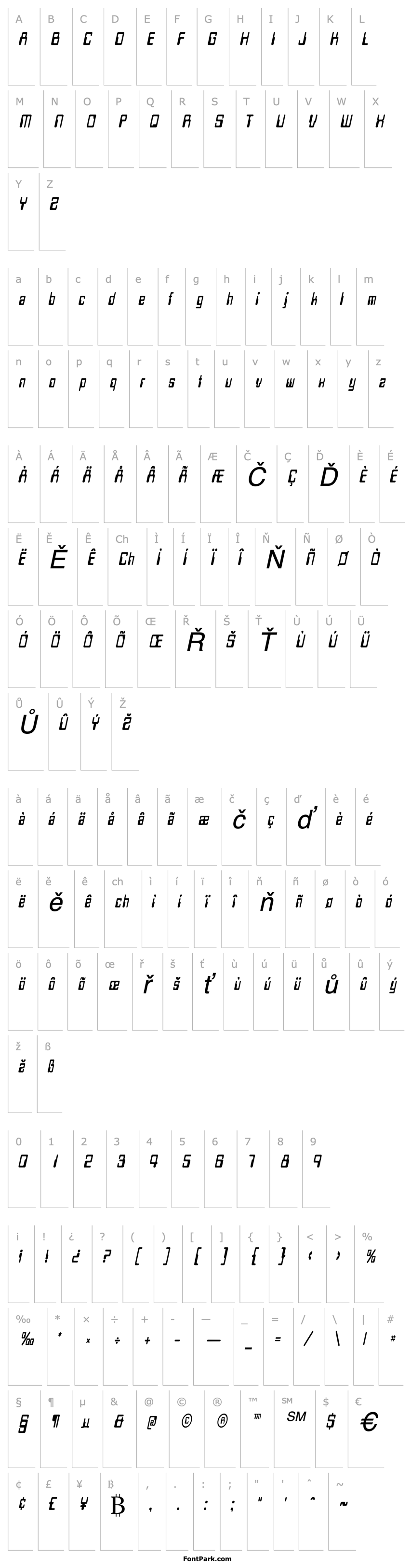 Přehled LoganCondensed Italic