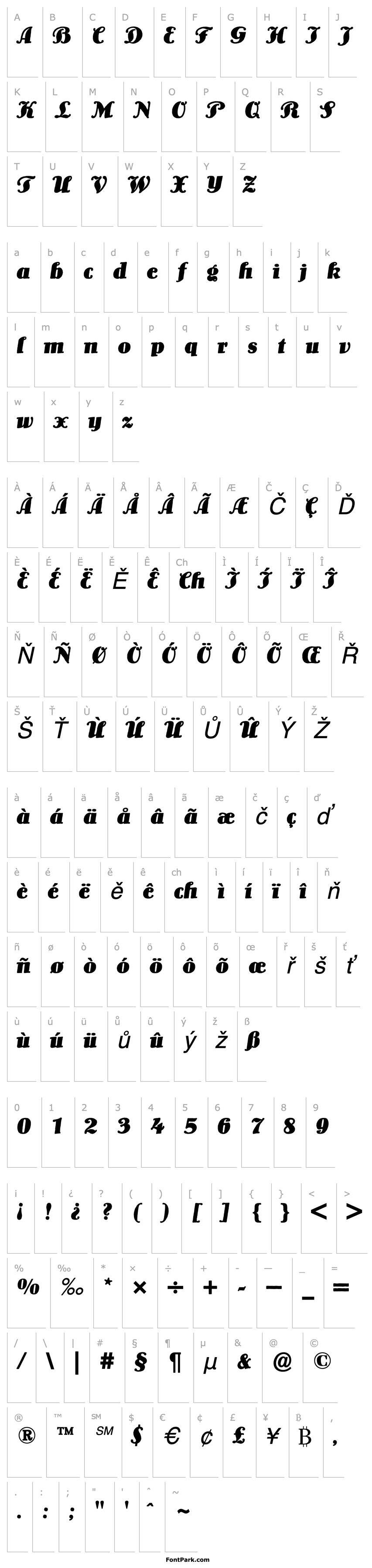 Přehled LoTypeBQ-MediumItalic