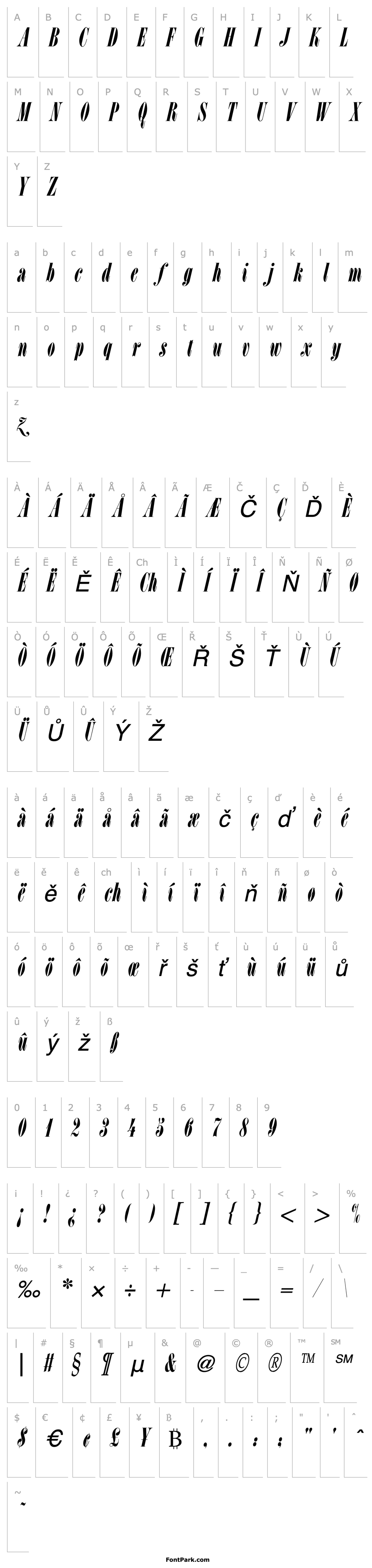 Overview LSCCondensedItalic