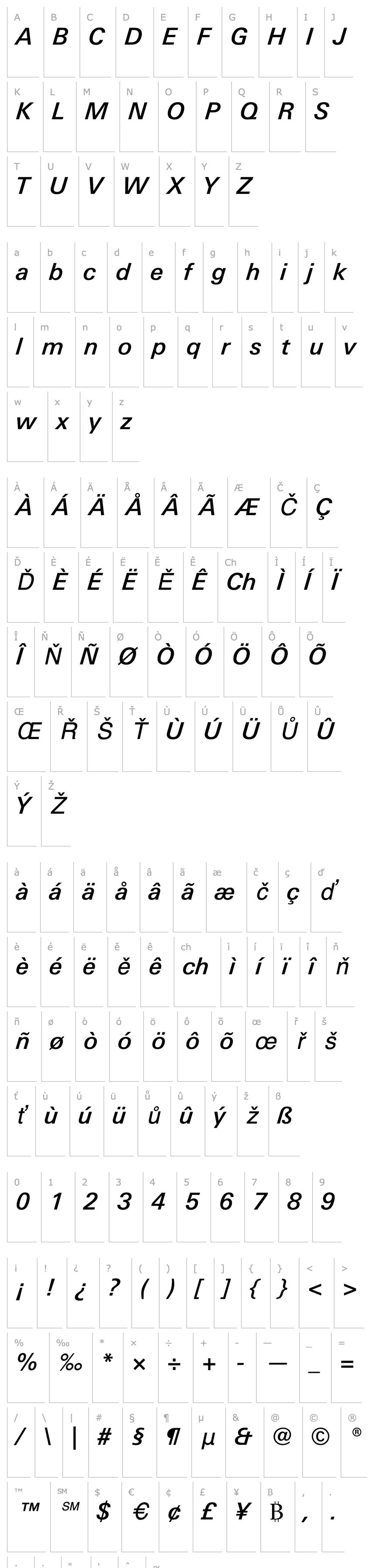 Overview LTUnivers-BasicMediumItalic