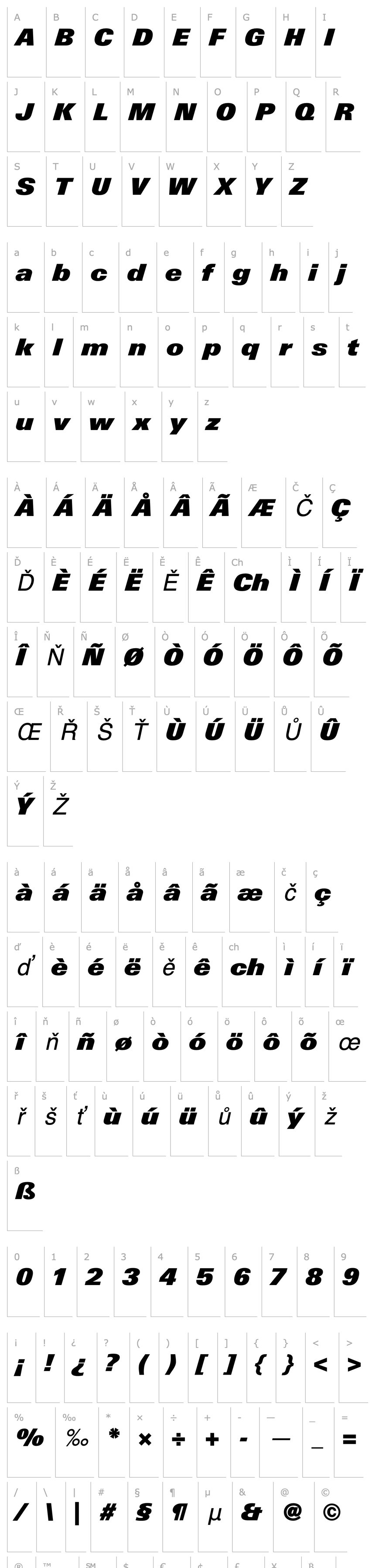 Přehled LTUnivers-BasicXBlackItalic