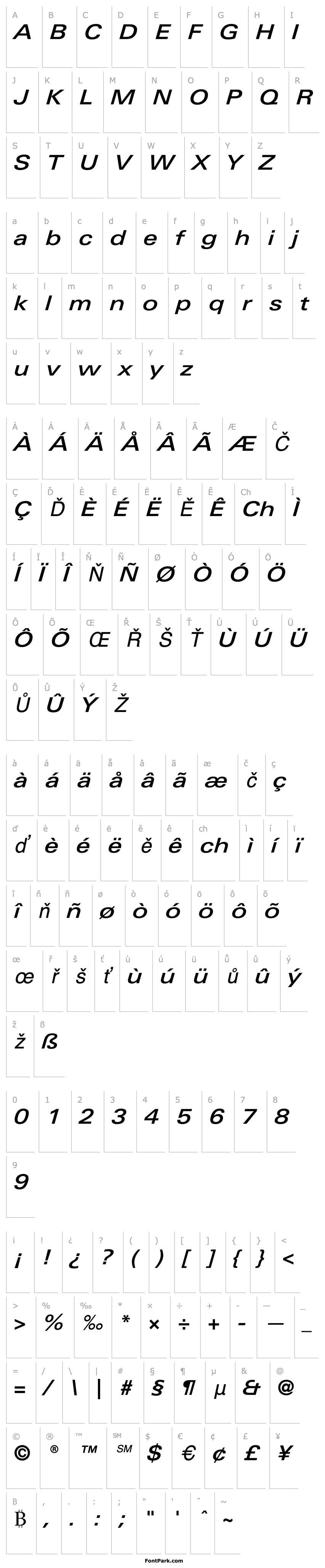 Přehled LTUnivers-ExtdMediumIt