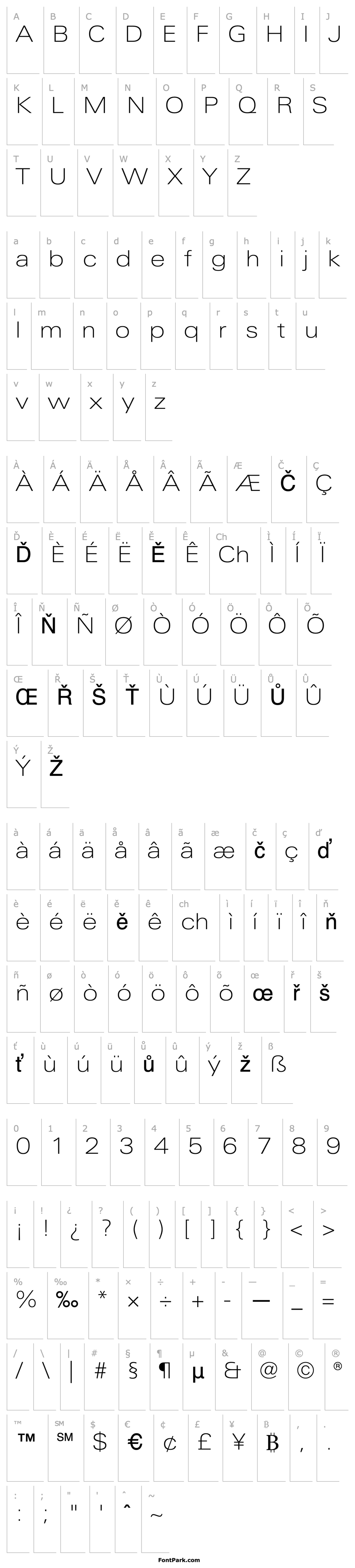 Přehled LTUnivers-ExtdThin