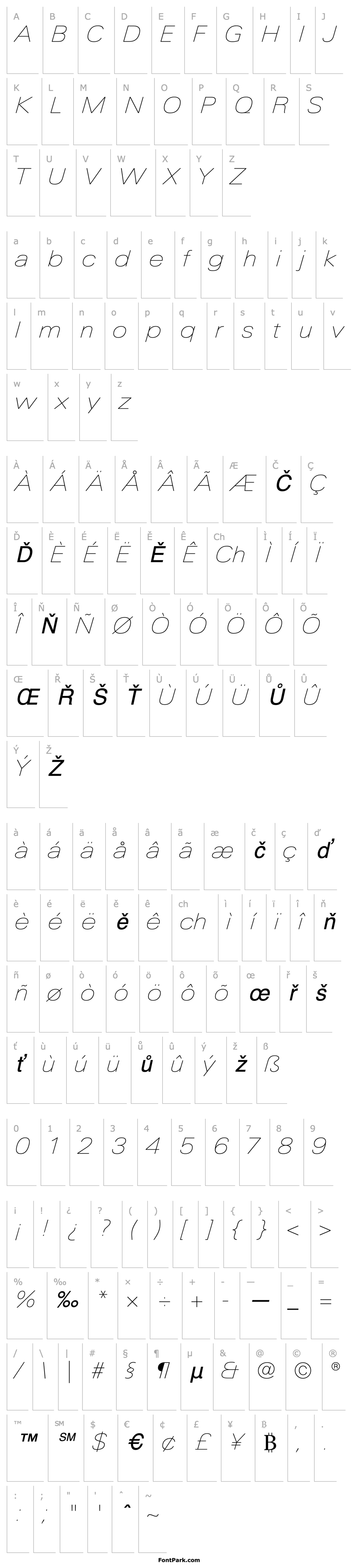 Přehled LTUnivers-ExtdUltLtIt