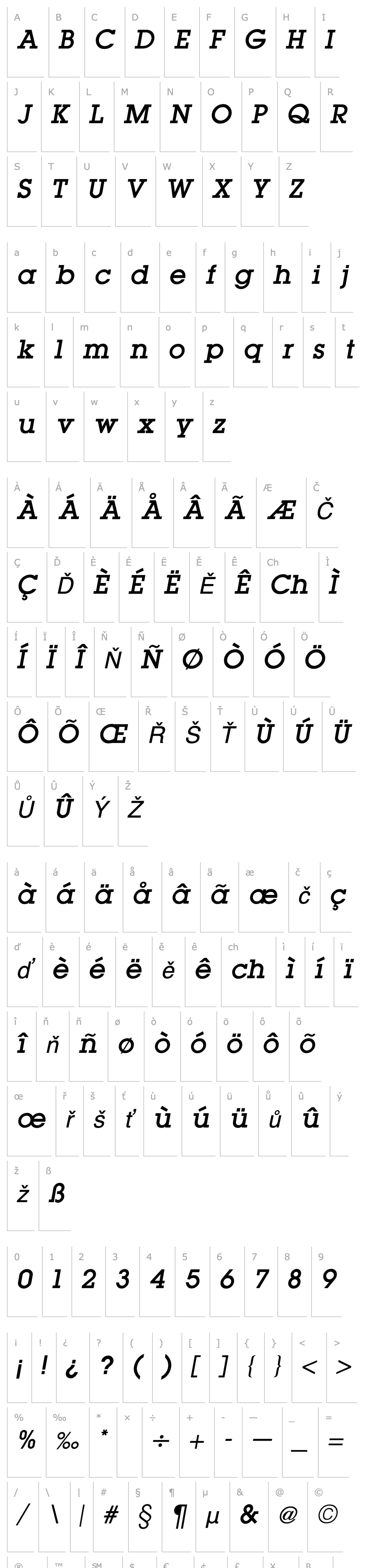 Overview Lubalin Graph Italic